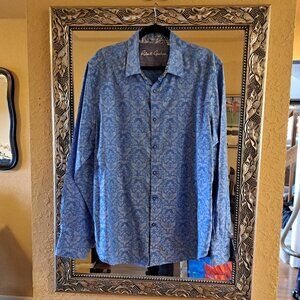 ROBERT GRAHAM XL BLUE JACQUARD